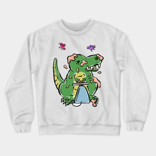 Potter Pottery Tyrannosaurus Dinosaur Dino Cartoon Cute Character Crewneck Sweatshirt